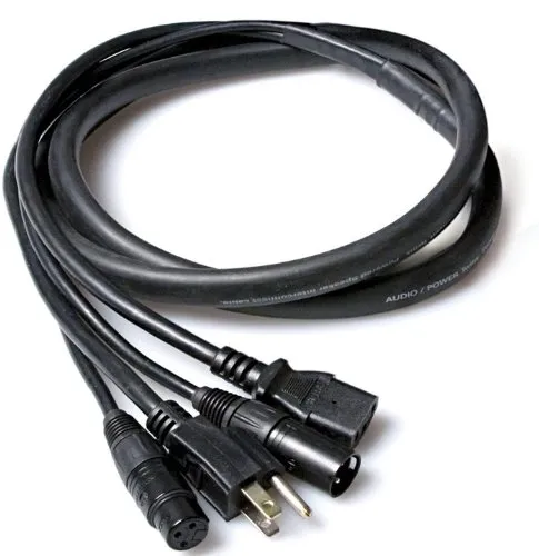 HOSA 75-Foot Powered Speaker Cable with XLR3F & NEMA 5-15P, Shielded Power & Audio Lines