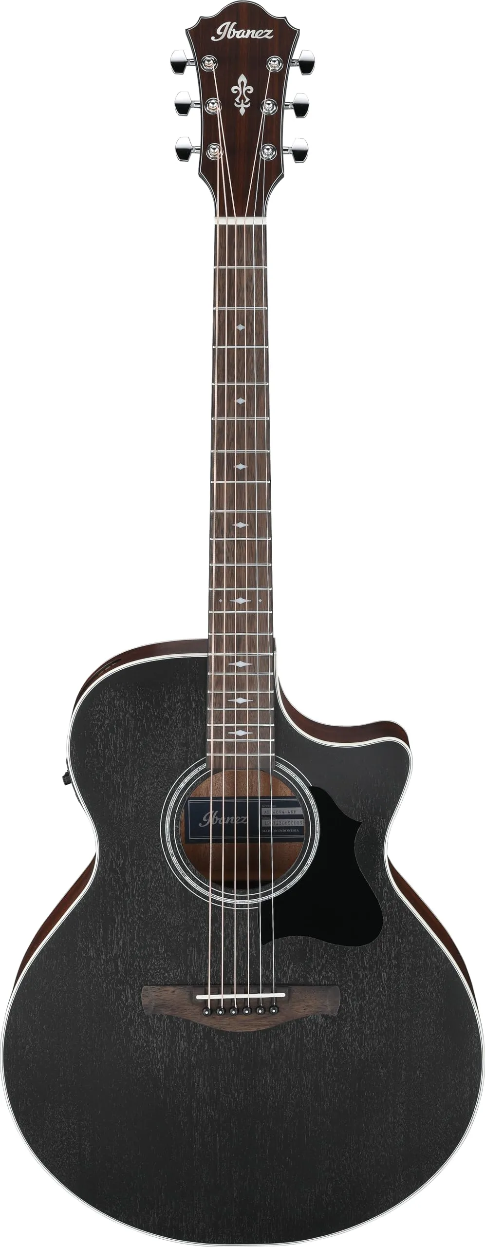 Ibanez AE140 Acoustic-electric Guitar - Weathered Black, 6-string with Okoume Top & Laurel Fingerboard