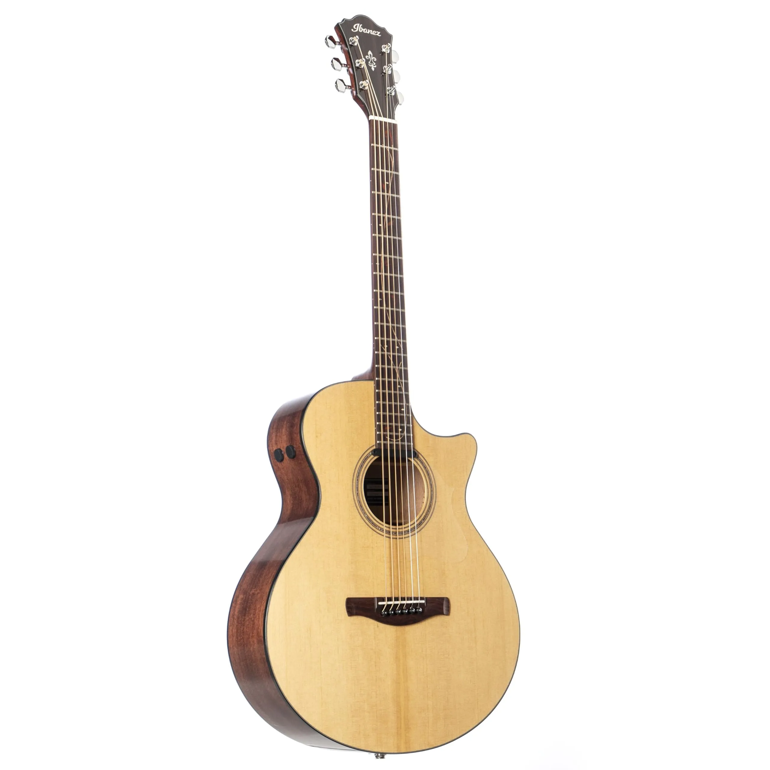 Ibanez AE275BT Natural Low Gloss 6-String Baritone Acoustic-Electric Guitar with Katalox Fretboard