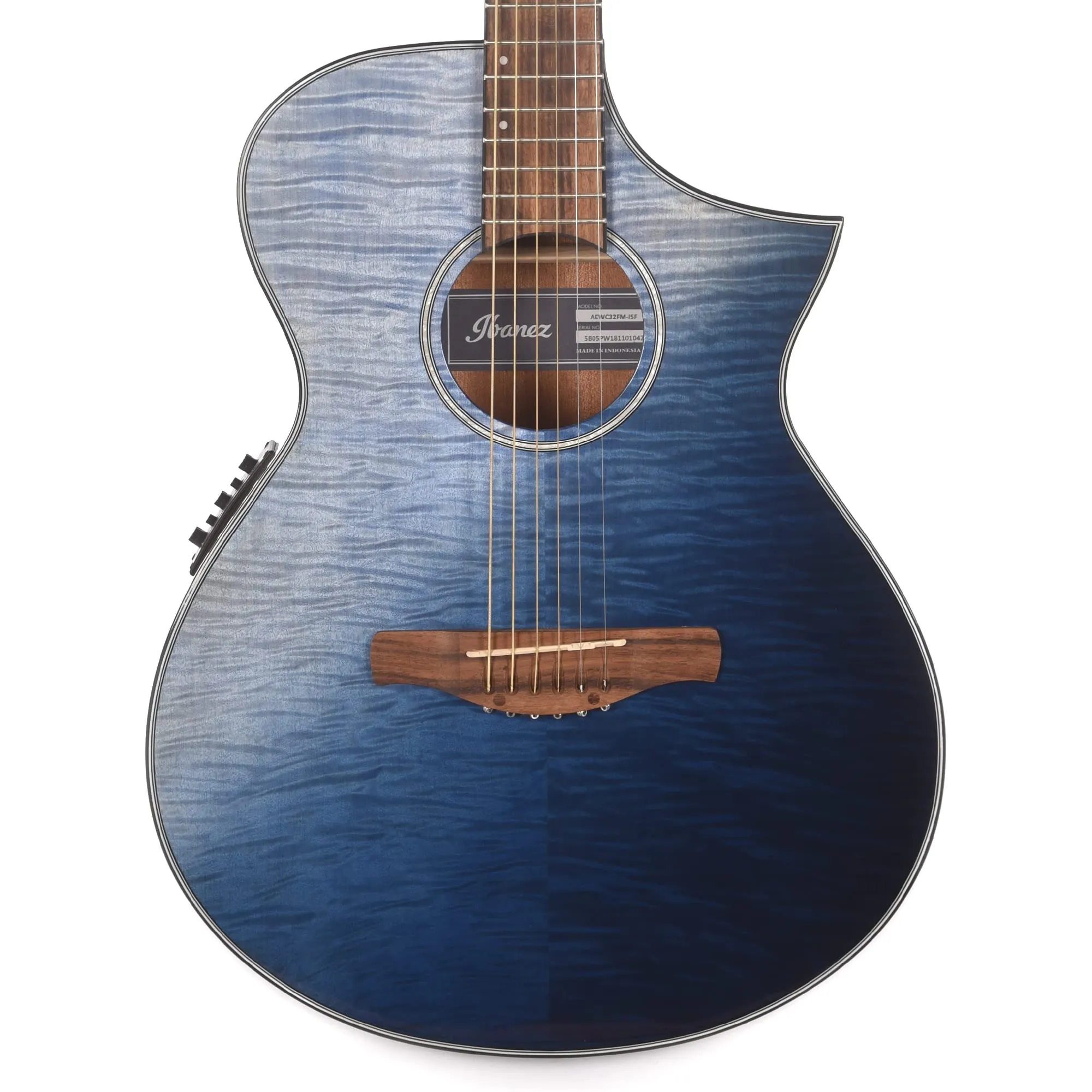 Ibanez AEWC32FM Acoustic-Electric Guitar - Indigo Sunset Fade, Maple Top, Sapele Back, 6-String