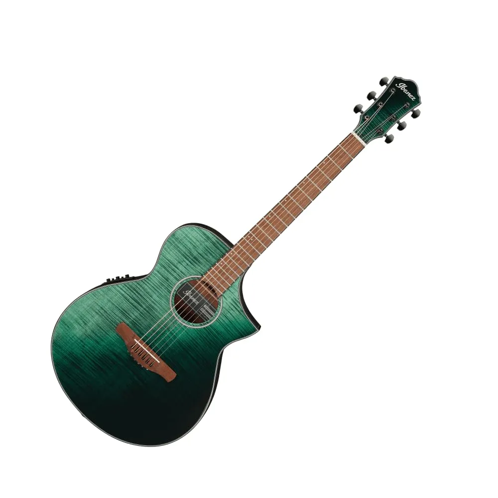 Ibanez AEWC32FMGSF Acoustic-electric Guitar - Dark Green Sunset Fade, 6-string, Maple Top