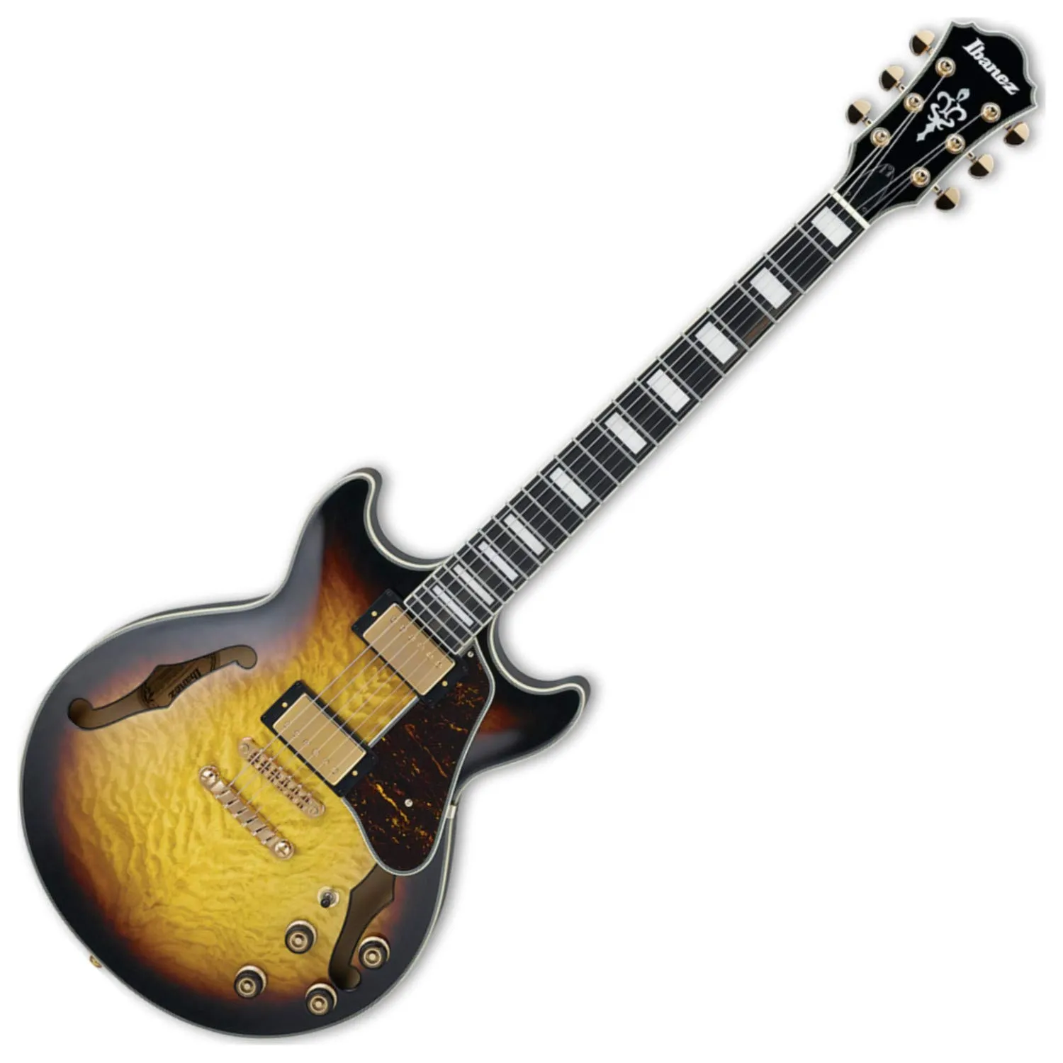 Ibanez AF95FM AYS Expressionist Antique Yellow Hollowbody Electric Guitar – Flamed Maple, Ebony Fretboard