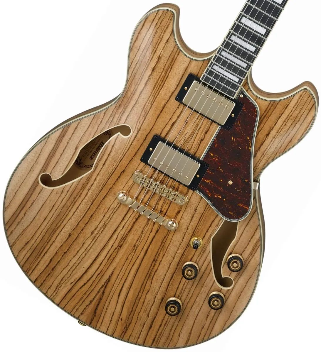 Ibanez AS93ZWNT Artcore Expressionist Semi-Hollow Guitar - Natural Zebrawood Finish