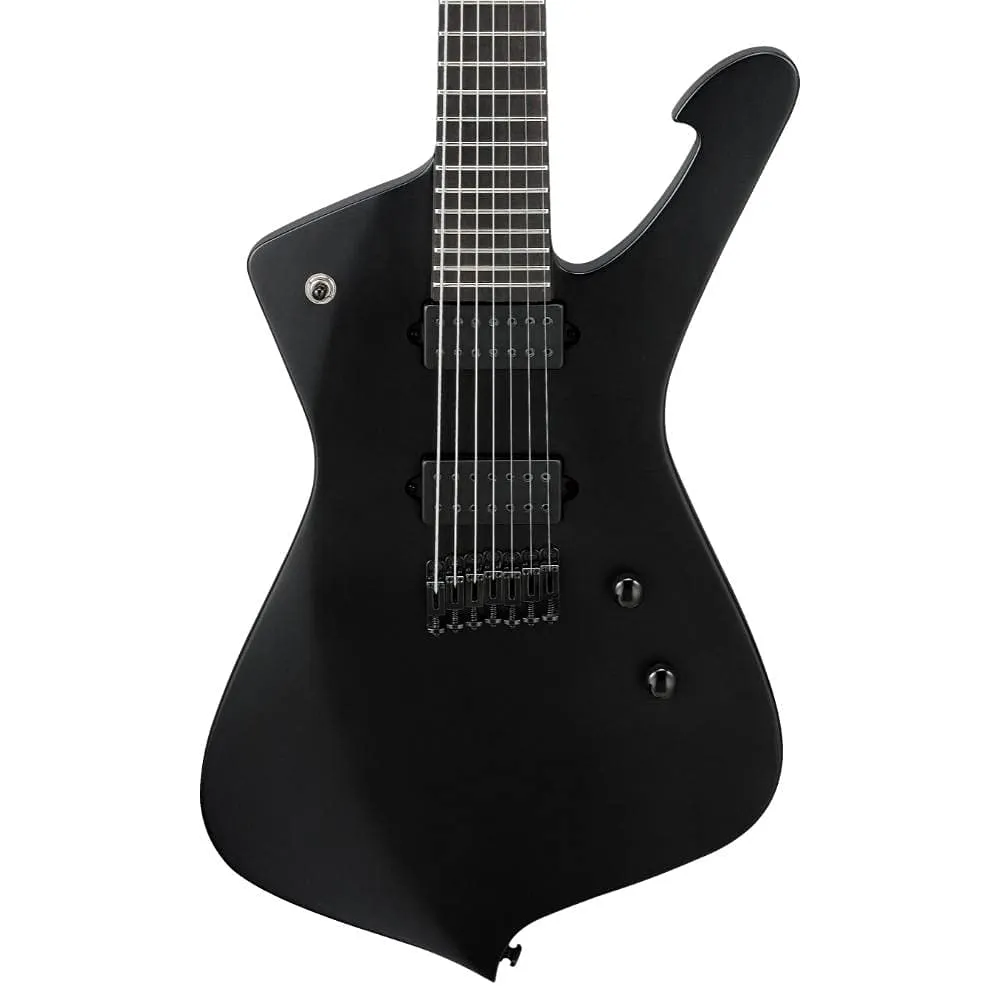 Ibanez ICTB721 Iceman Iron Label 7-String Electric Guitar, Black Flat, Eye-Catching Metal Design