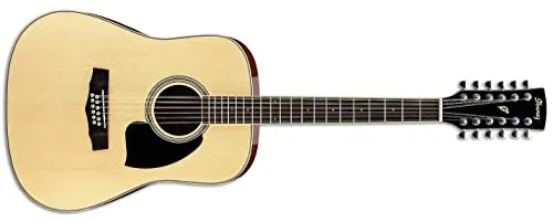 Ibanez PF1512 12-String Acoustic Guitar - Dreadnought, Spruce Top, Natural High-Gloss Finish