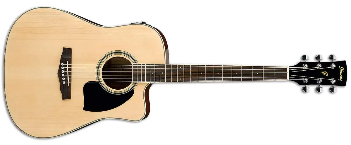 Ibanez PF15ECE Natural Acoustic-Electric Guitar with Spruce Top and Mahogany Back, 6-String