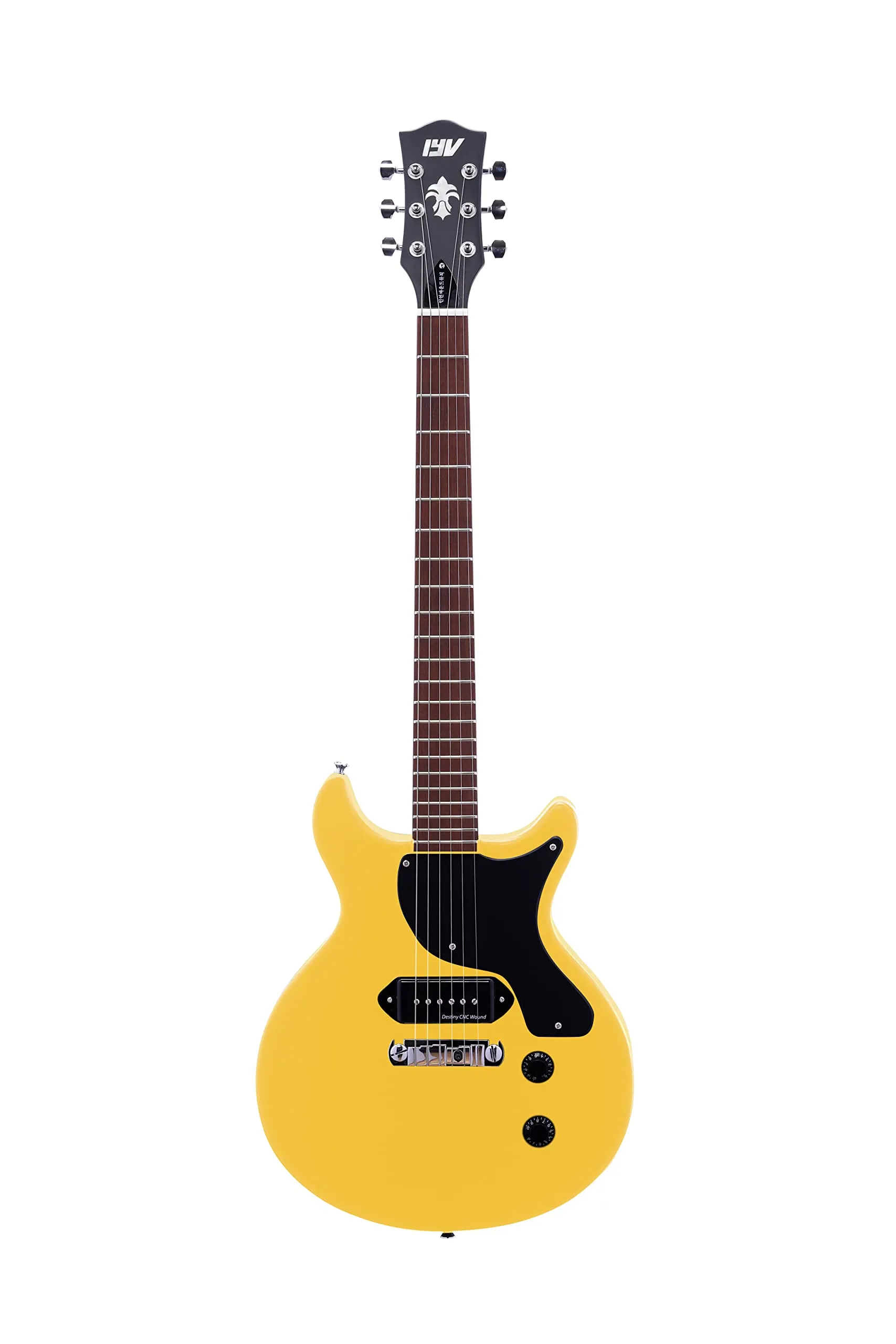 IYV 6 String ILJR-200 Electric Guitar, Solid Basswood Body, TV Yellow, Right-Handed