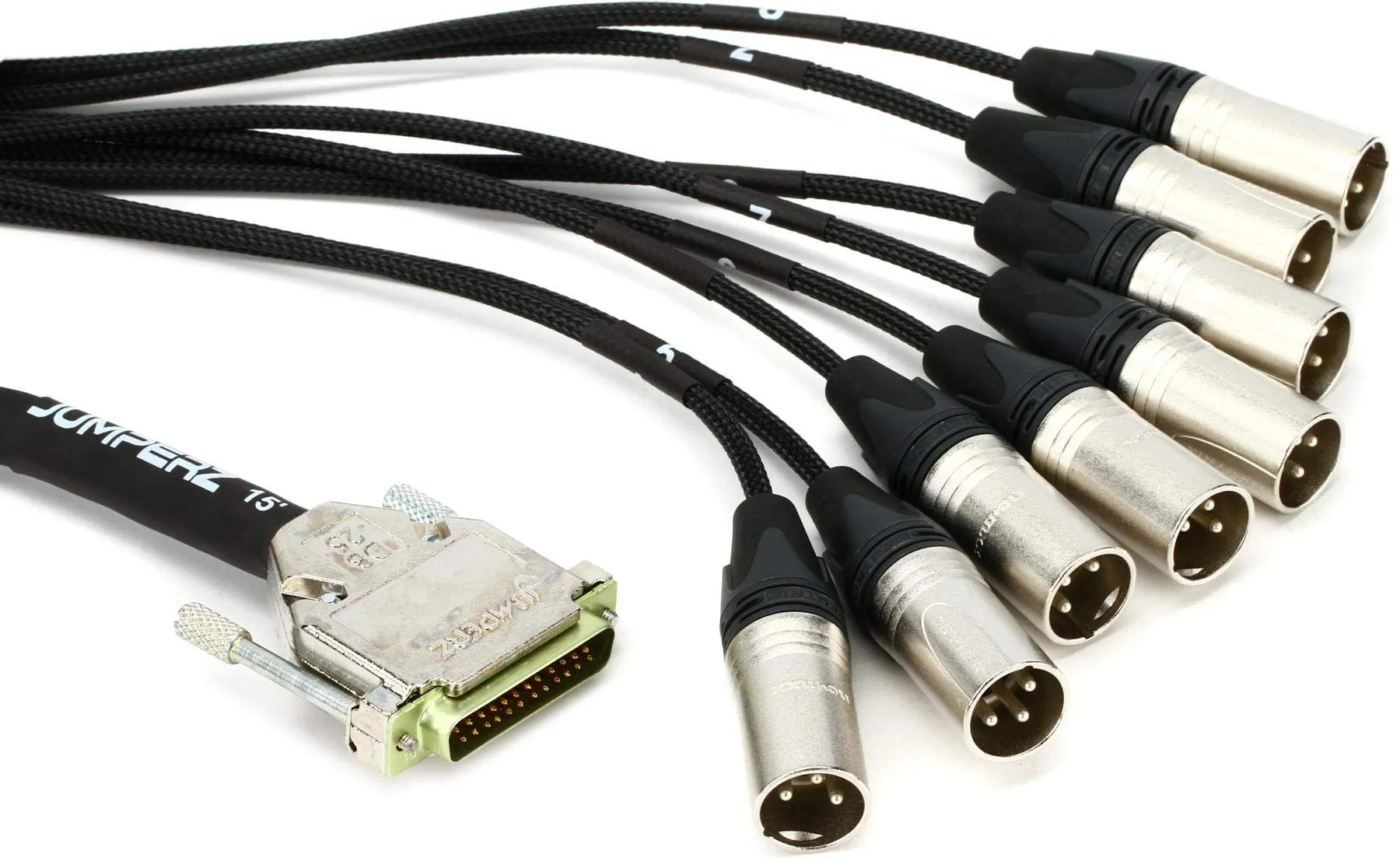 JUMPERZ 15ft JDB25-XLRM-10 Pro Studio Interconnect Cable - 8-Channel DB-25 to XLR Male