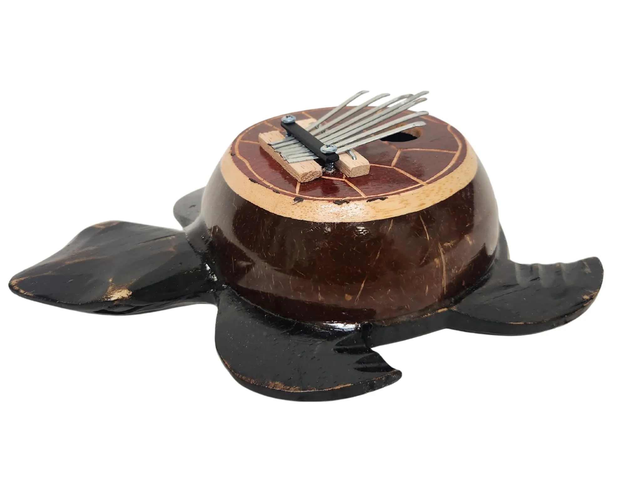 Karimba Thumb Piano 7 Keys Coconut Shell Turtle Design - Handcrafted Musical Instrument