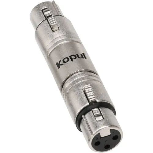 Kopul 3-Pin XLR Female to Female Turnaround Adapter 2-Pack, Durable Metal, Nickel-Plated Connections