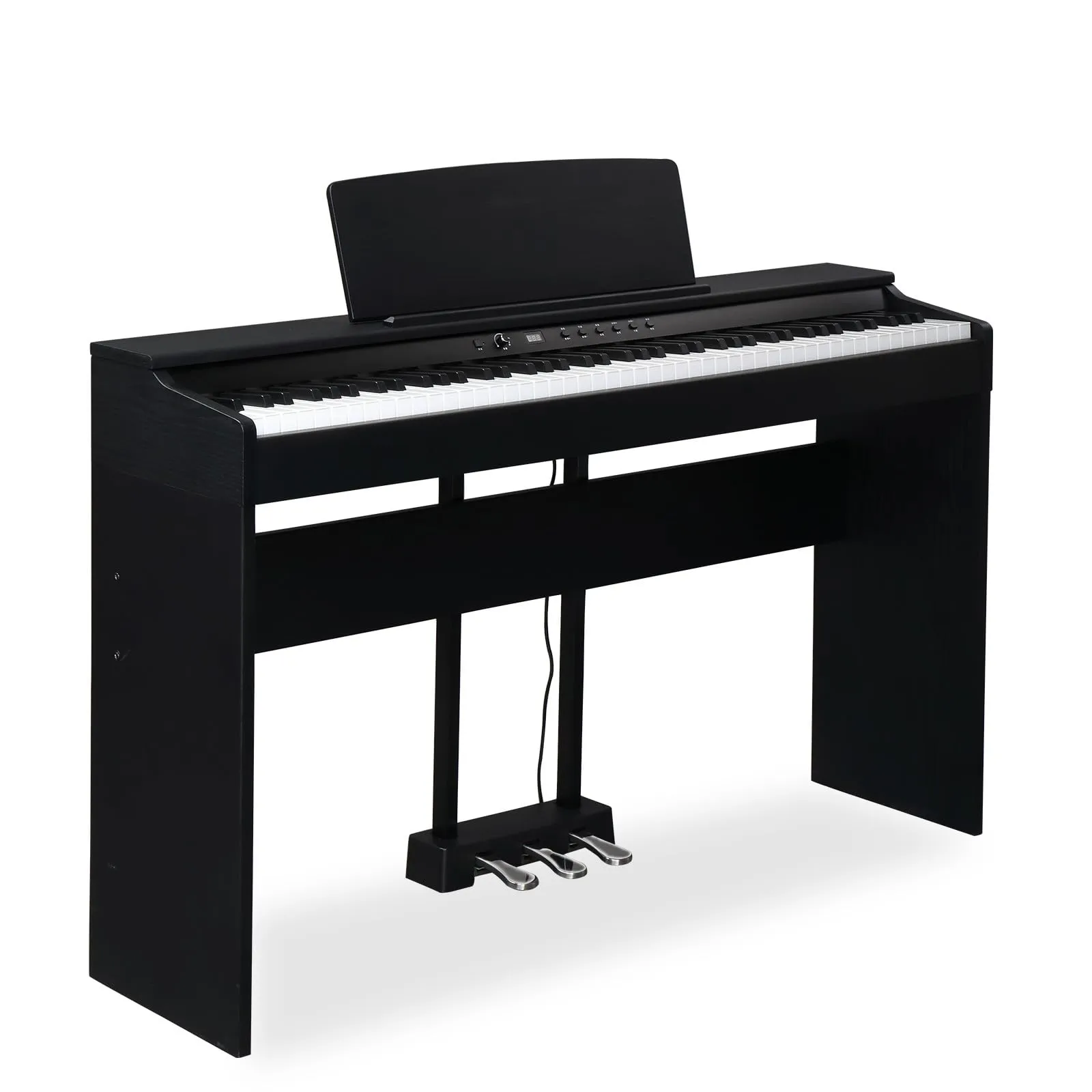 Ktaxon 88-Key Weighted Digital Piano, Classic Black, Bluetooth, Split Control, 3-Pedal Unit