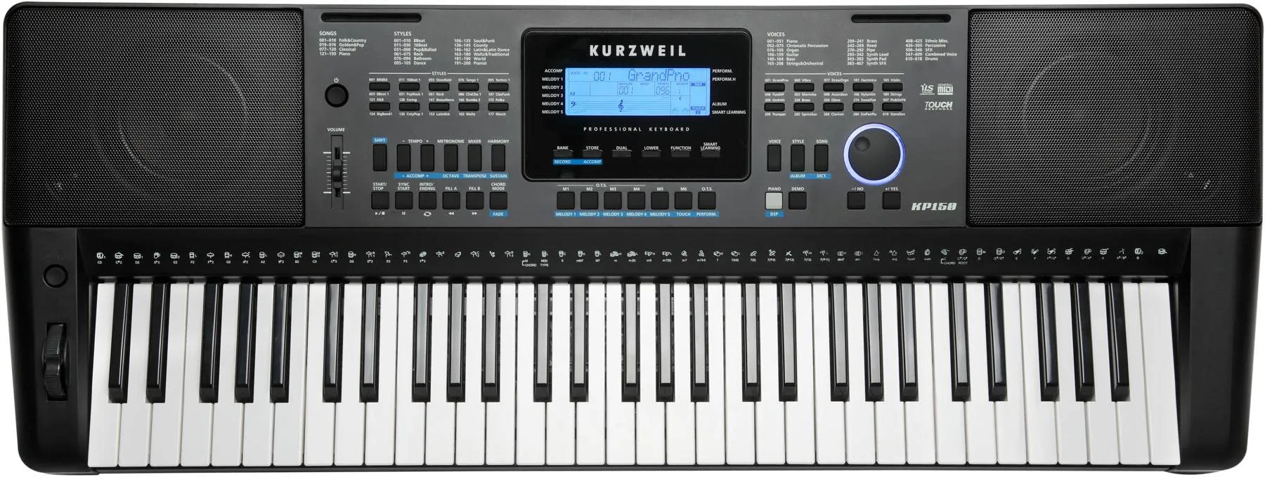 Kurzweil KP-150 61-Key Portable Arranger Keyboard with 128 Voices, MIDI, Onboard Speakers