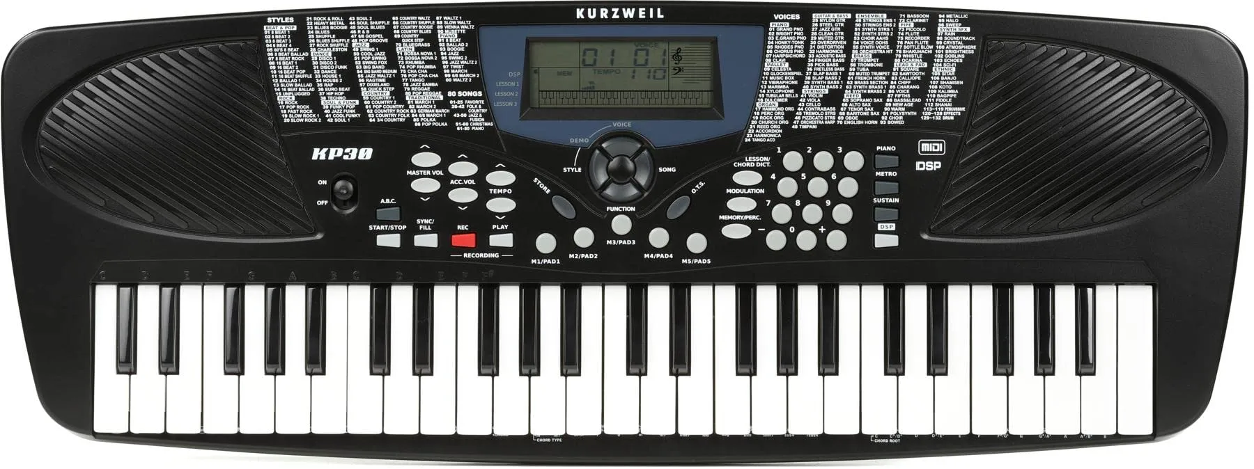 Kurzweil KP-30 49-Key Portable Arranger Keyboard with 100+ Presets, MIDI, and Auto-Accompaniment