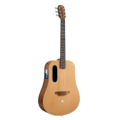 LAVA ME 4 Acoustic-Electric Guitar, Spruce Top, 41' with Touchscreen, Woodgrain Brown/Burlywood