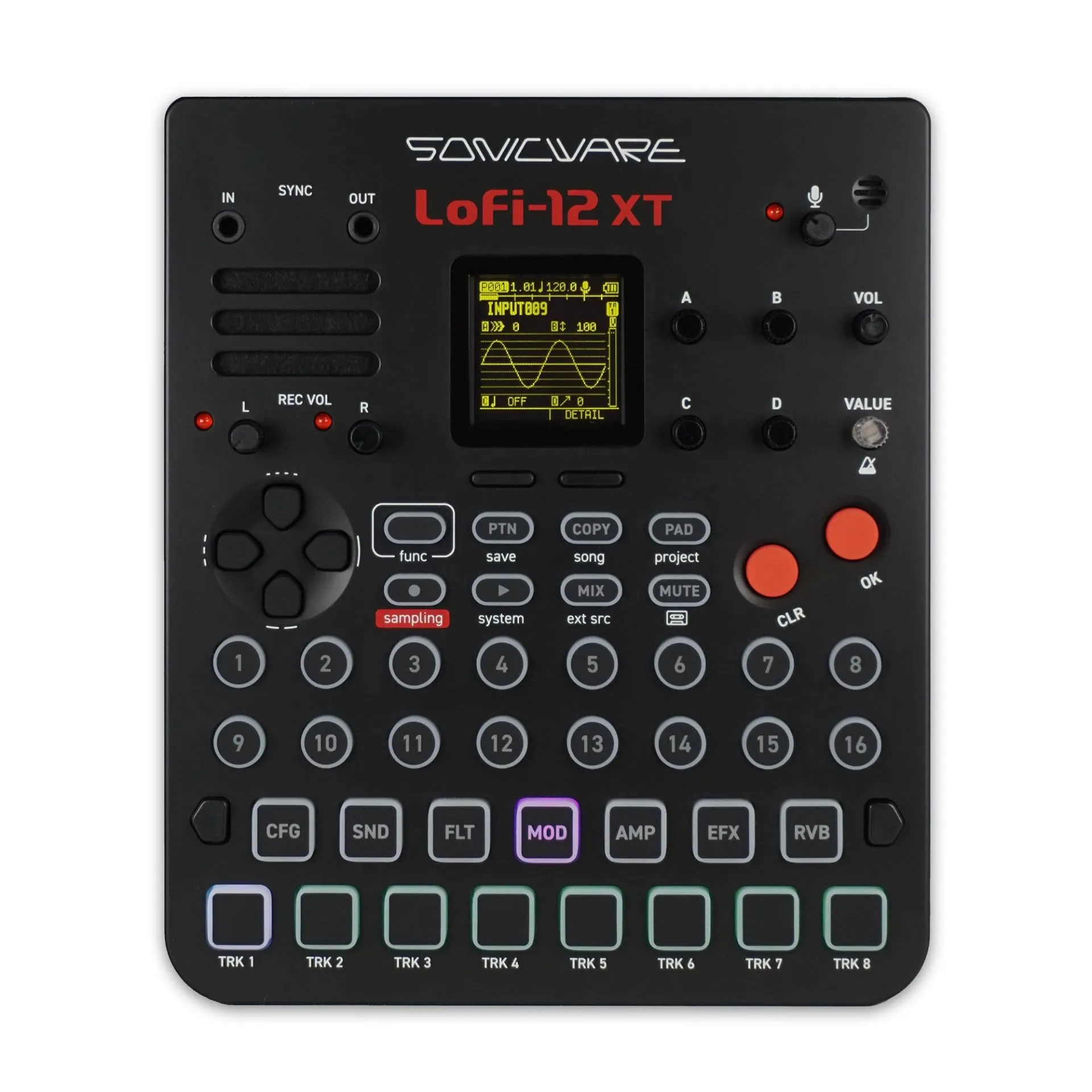 Lofi-12 XT Low-Res Digitized Sampler 12/24kHz 12-Bit Compact Battery-Powered with 8-Track Sequencer