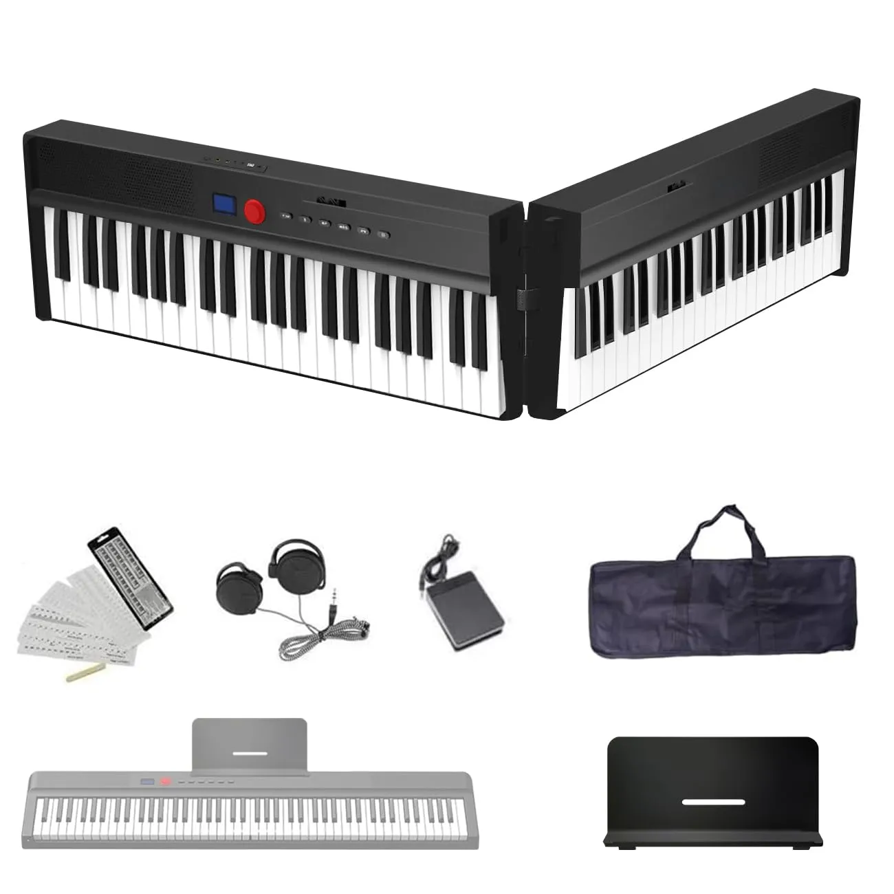 Longeye 88-Key Foldable Piano Keyboard Portable Electric Piano with Headphones, Pedal & Case