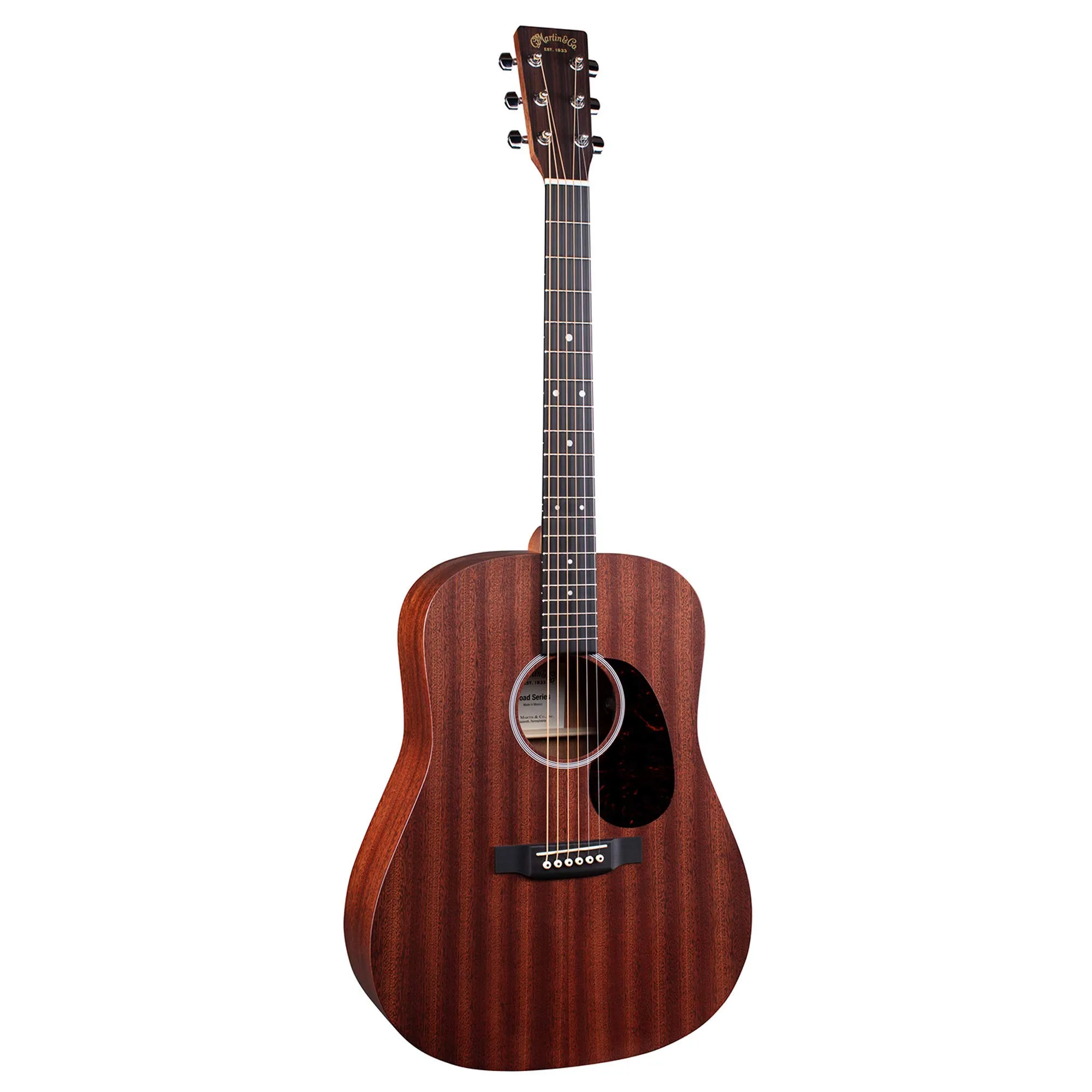 Martin Guitar D-10E Left-Handed Acoustic-Electric, Sapele Wood, Gig Bag Included, Natural Finish