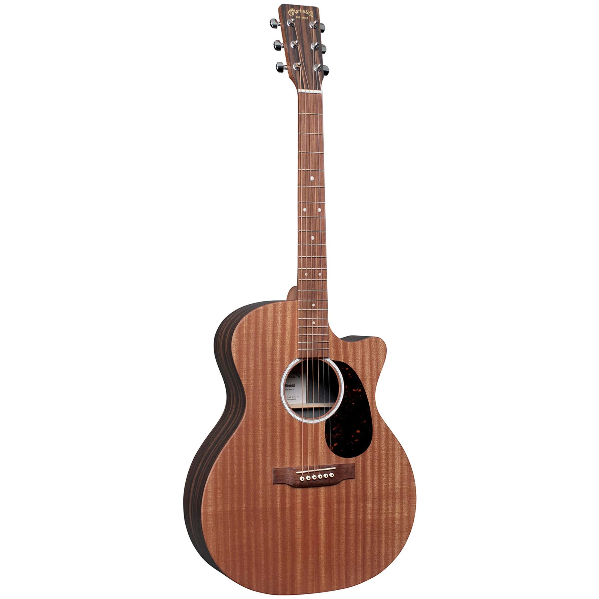 Martin Guitar GPC-X2E Acoustic-Electric Guitar, Left-Handed, Mahogany Pattern, with Gig Bag