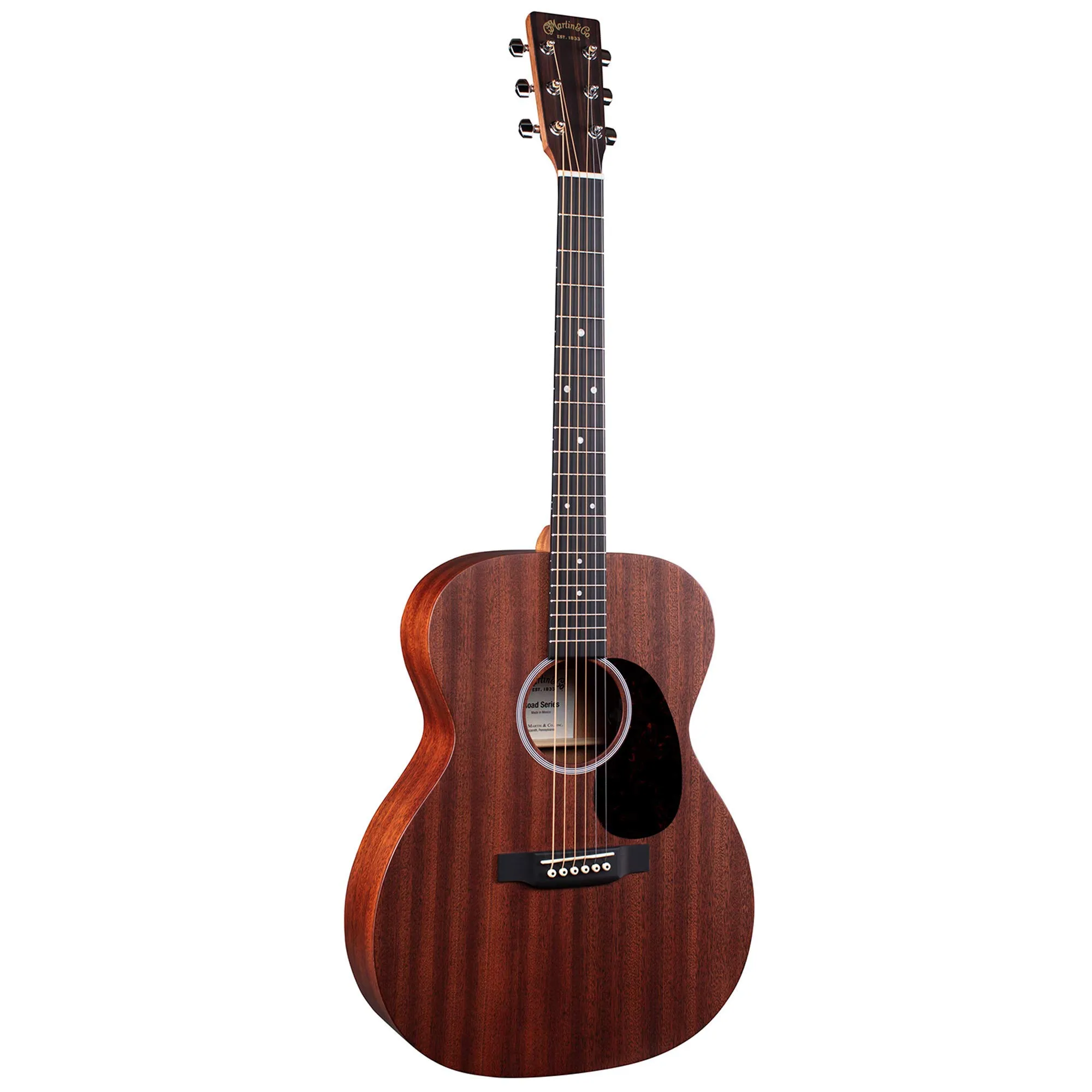 Martin Guitar Road Series 000-10E Left-Handed Acoustic-Electric Guitar, Sapele Wood, Gig Bag Included