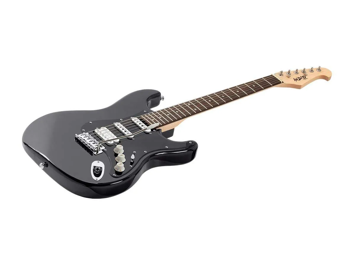 Monoprice Indio Series California Classic 6 String Solid-Body Guitar, Ambidextrous Black