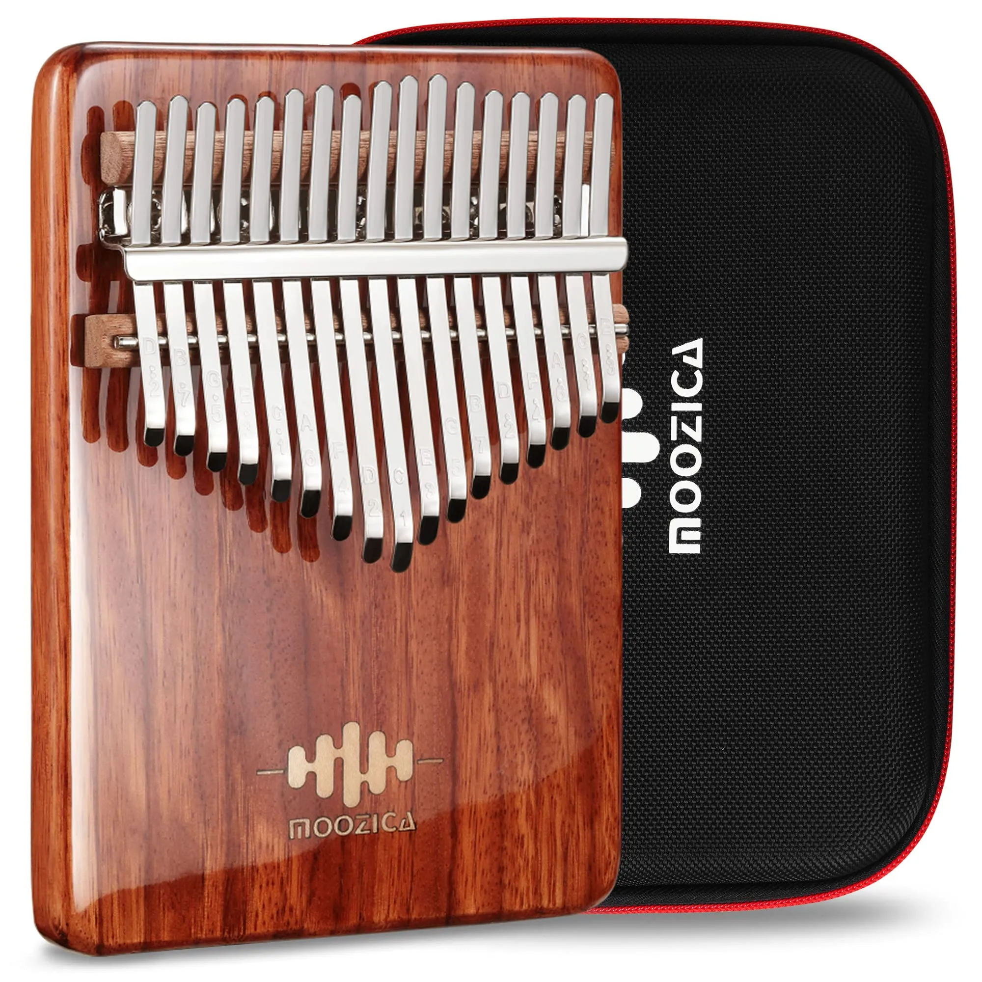 MOOZICA 17 Keys Kalimba Thumb Piano, Solid Rosewood, Professional Sound, Gloss Finish