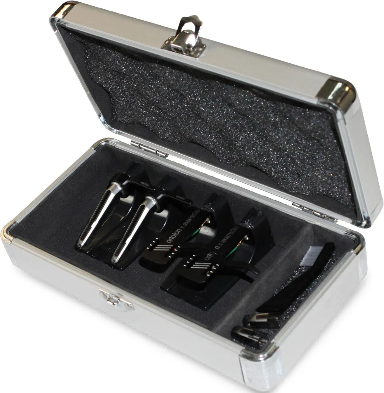 Odyssey KCC2PR2SL Turntable Cartridge Case in Silver & Chrome with Dual Suspension Holders