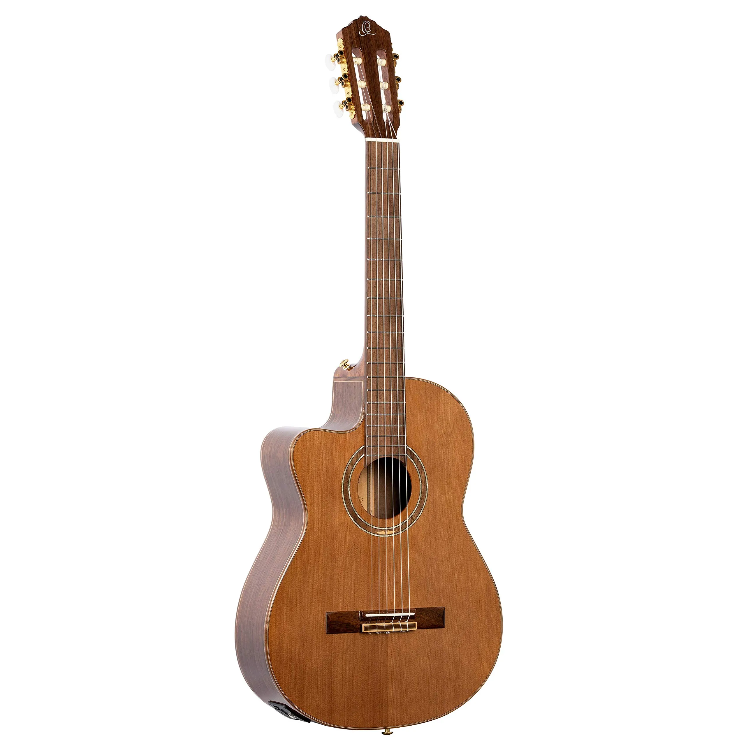 Ortega Guitars Left-Handed Solid Top Acoustic-Electric Nylon Guitar with Gig Bag, RCE159MN-L