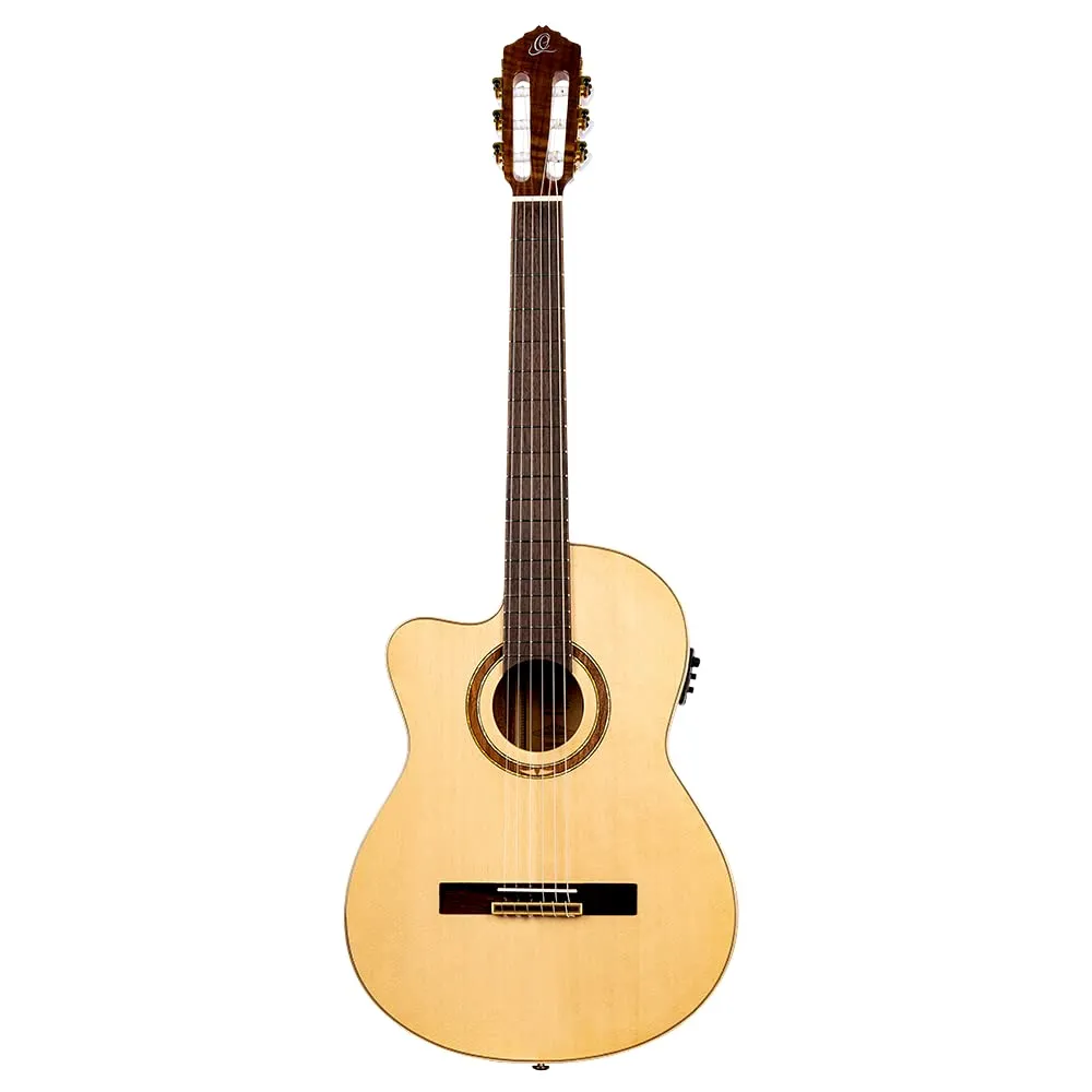 Ortega Guitars Performer Series Left-Handed Acoustic-Electric Nylon Guitar with Bag, RCE138SN-L