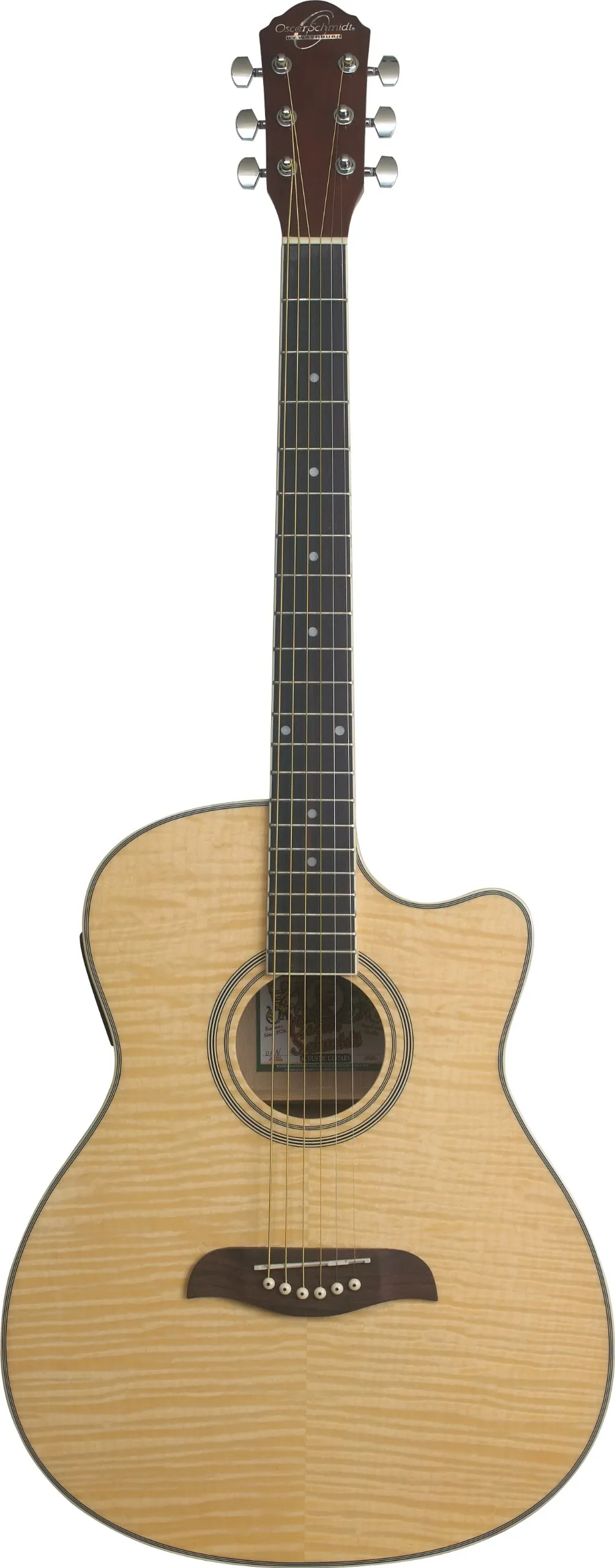 Oscar Schmidt OACEFN-A-U Auditorium Acoustic-Electric Guitar - Herry Sunburst, Select Spruce Top