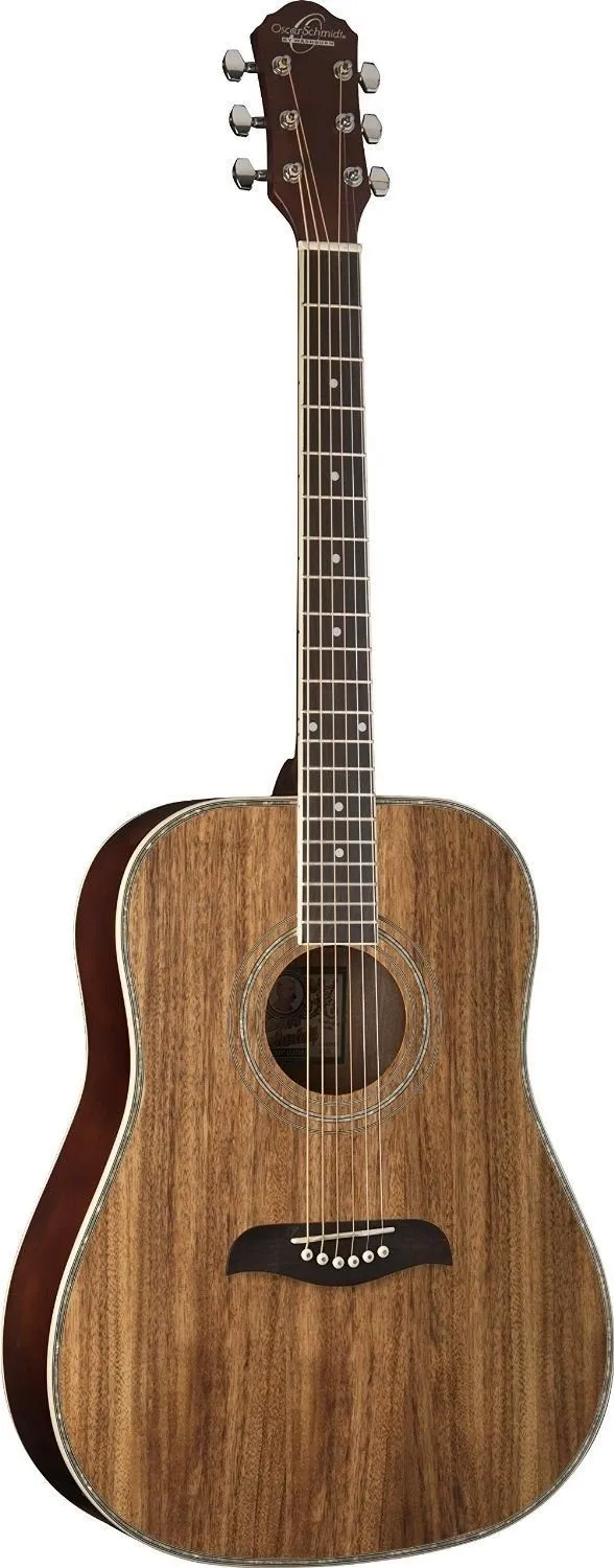 Oscar Schmidt OG2KOA-A Dreadnought Acoustic Guitar, Koa, Right-Handed, Fully Adjustable Truss Rod