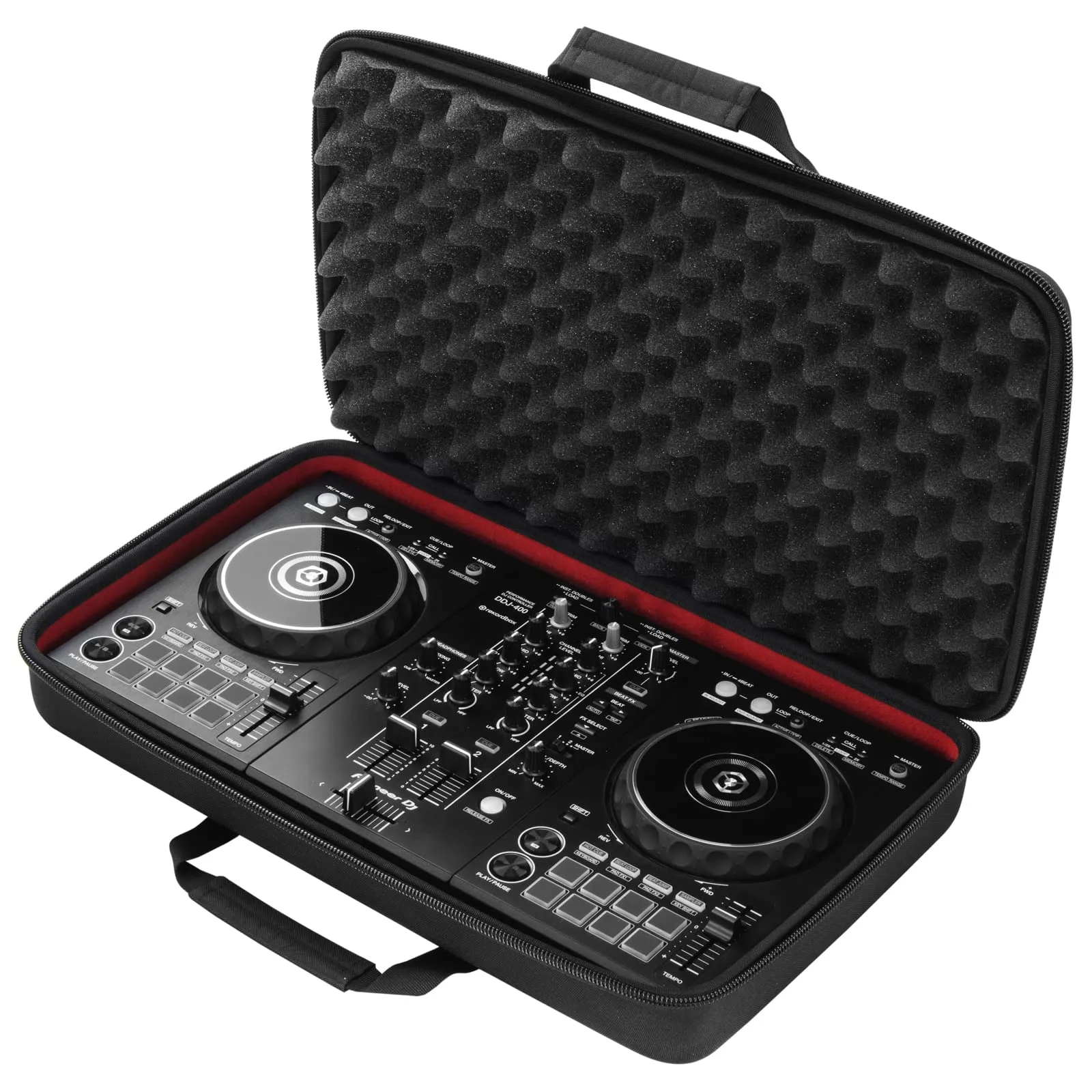 Pioneer DDJ-400/DDJ-RB/Traktor S2 EVA Case - Premium Protection, Soft Lined, Lightweight, Red