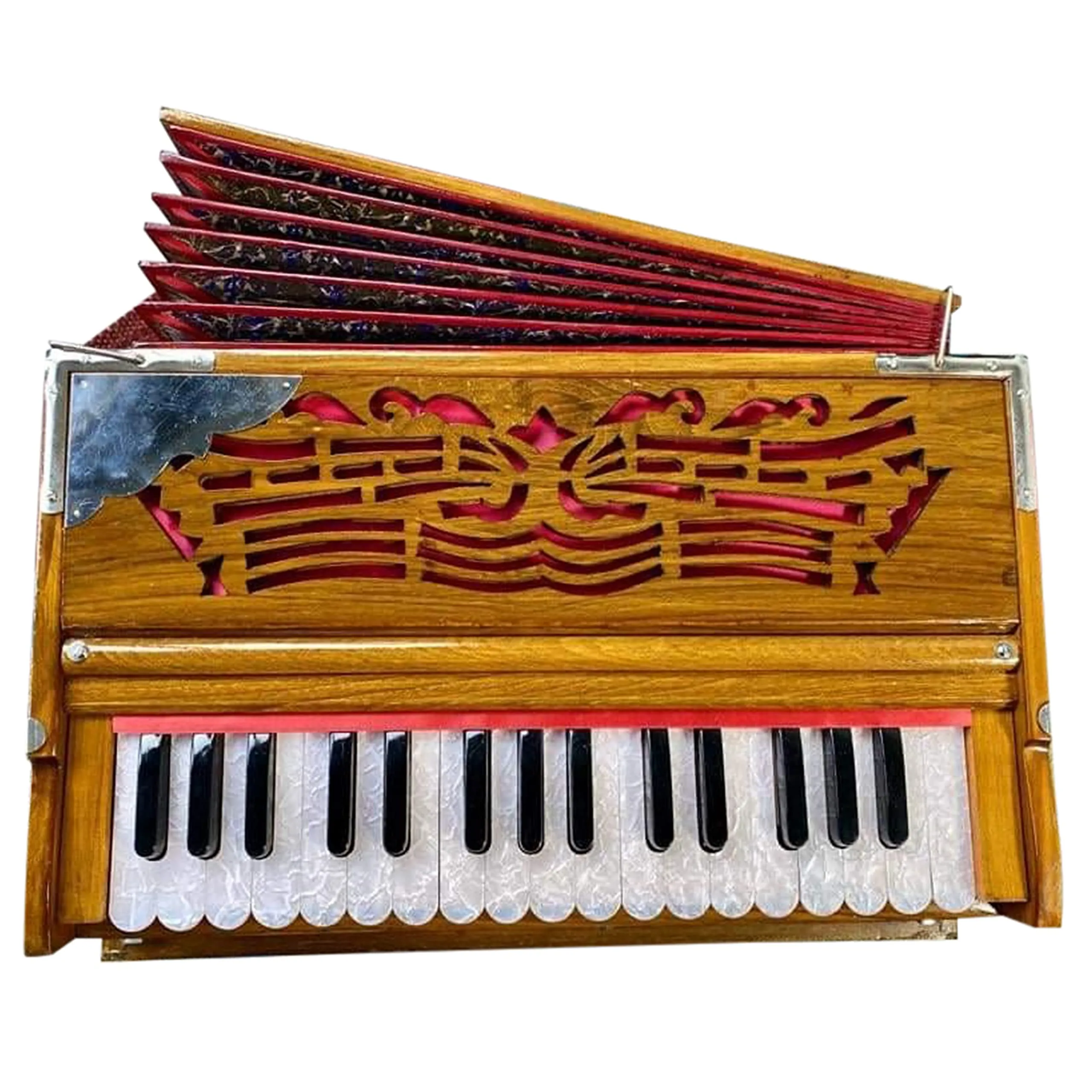 Portable 2.5 Octave Wooden Harmonium with 5 Stoppers, Mini Harmonium, Bag Included