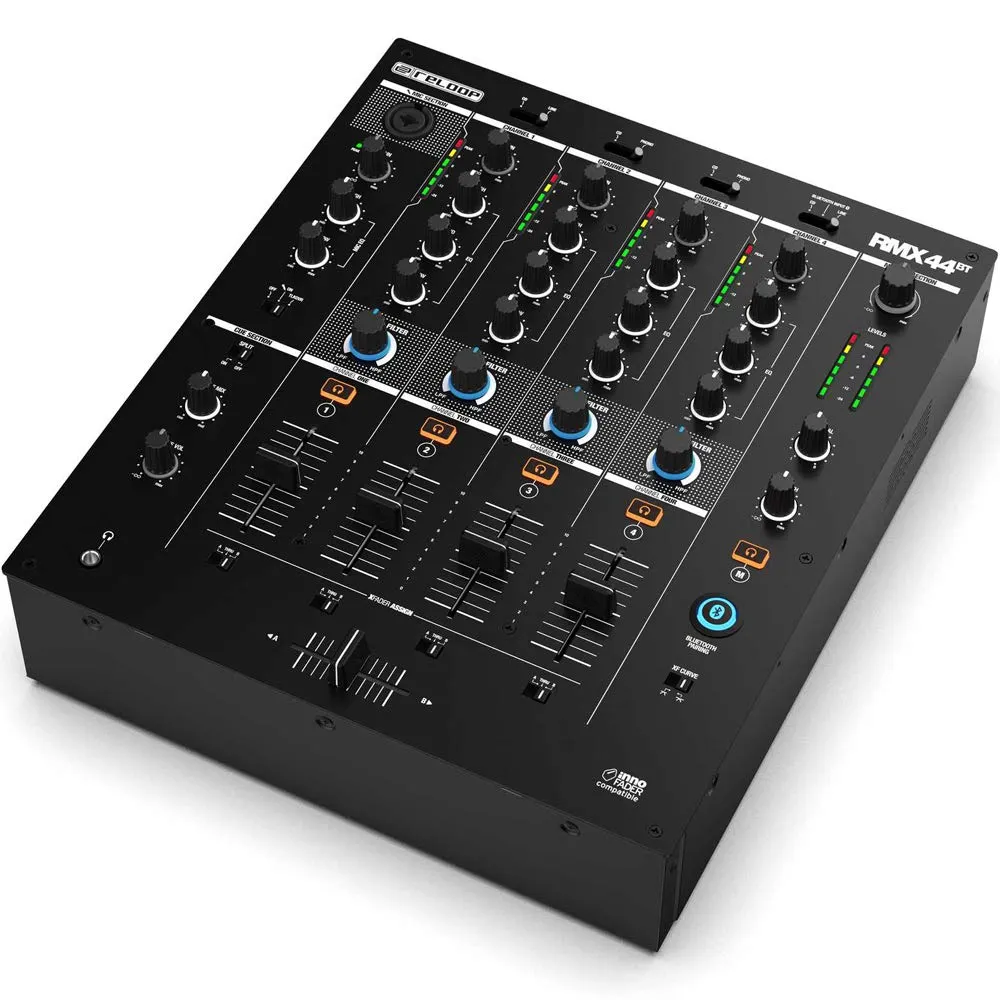 Reloop RMX-44BT 4-Channel Bluetooth DJ Club Mixer with Universal Connectivity and High-Quality Design