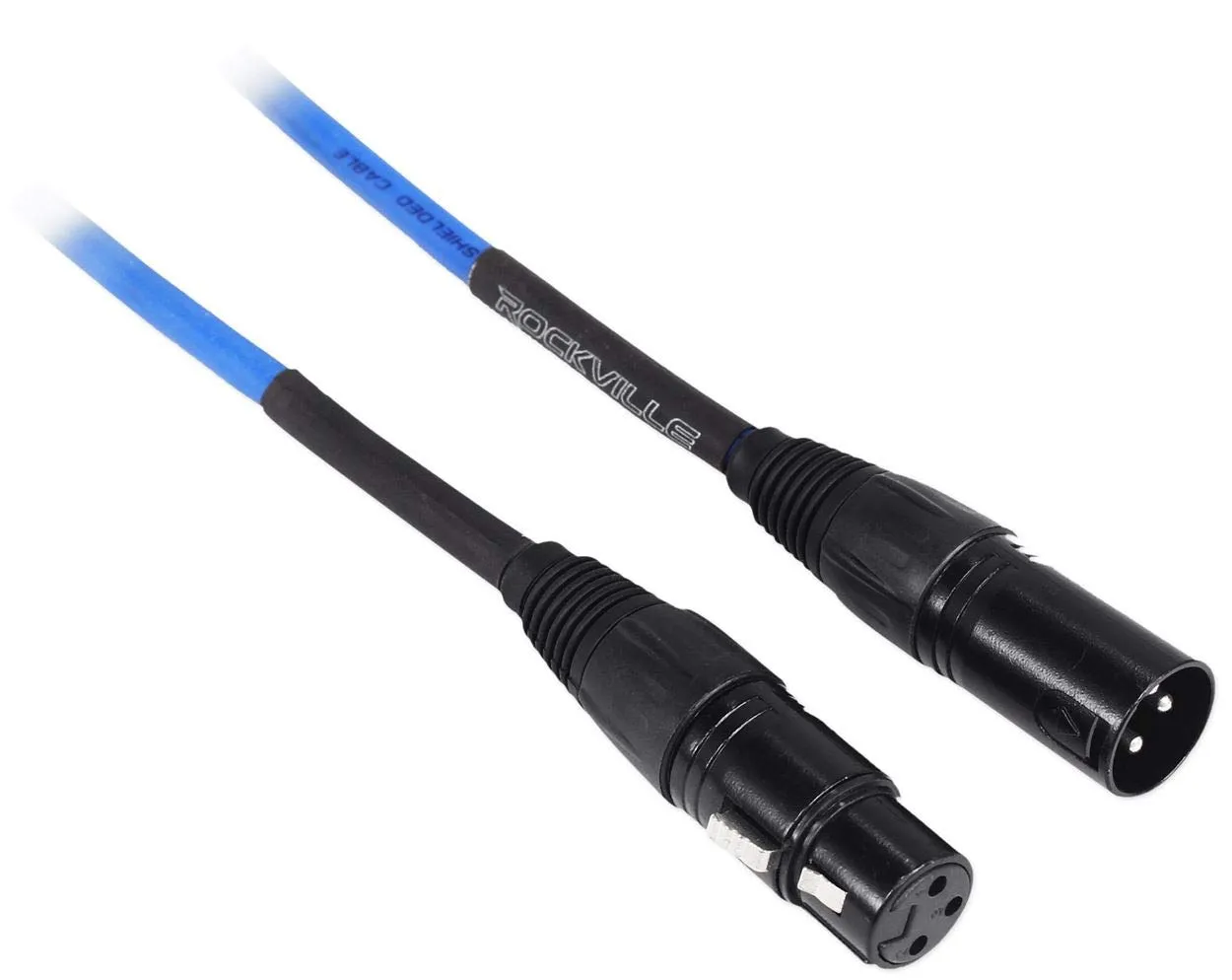 Rockville RCXFM10P-BL Blue 10' REAN XLR Microphone Cable with 100% Copper Conductors