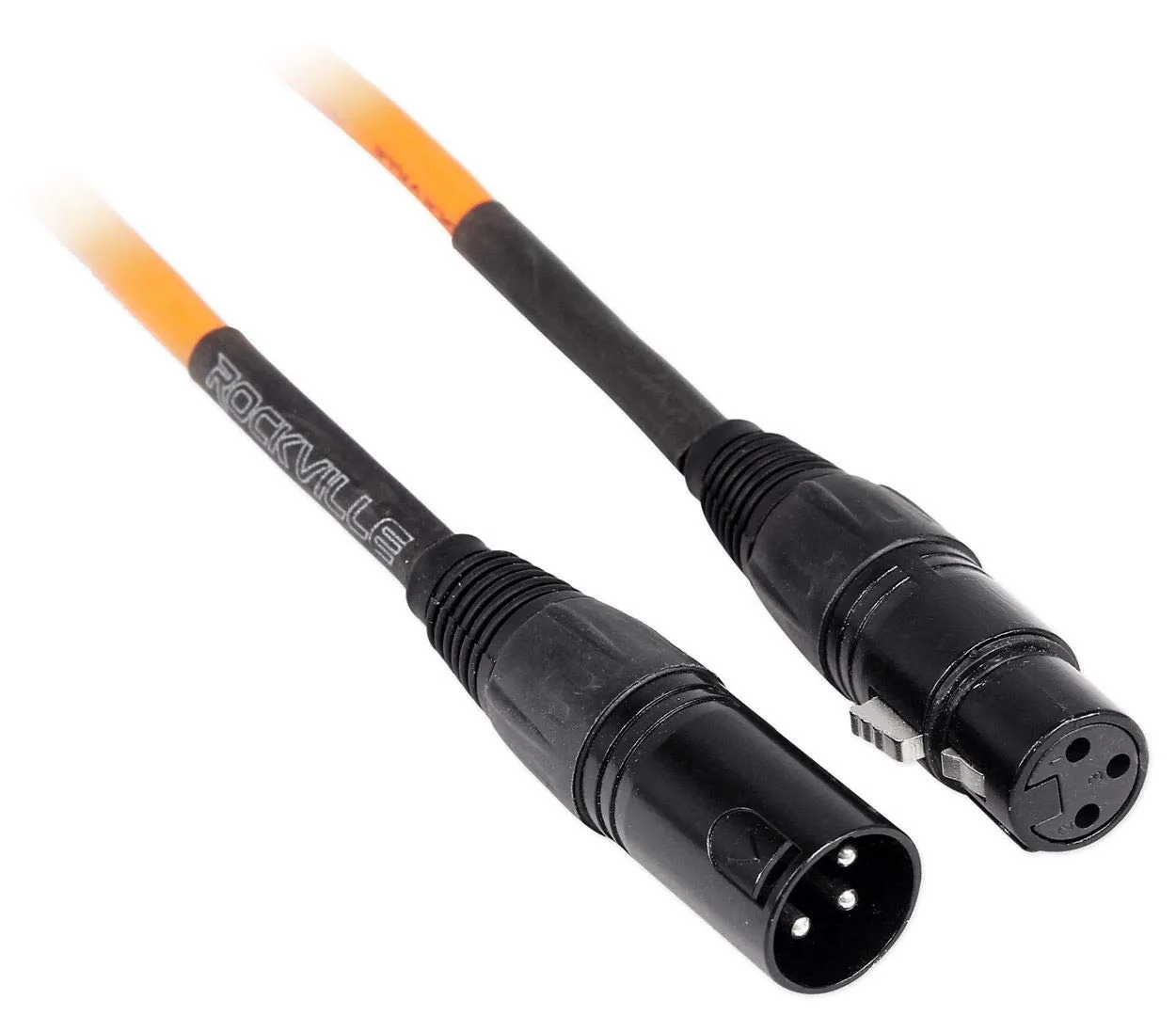 Rockville RCXFM50P-O 50' Orange REAN XLR Mic/Speaker Cable, 100% Copper, EMI/RFI Shielding