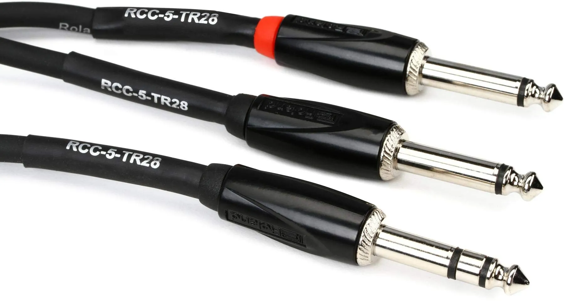 Roland Black Series 1/4-Inch TRS to Dual 1/4-Inch Interconnect Cable, 5-Feet, Oxygen-Free Copper