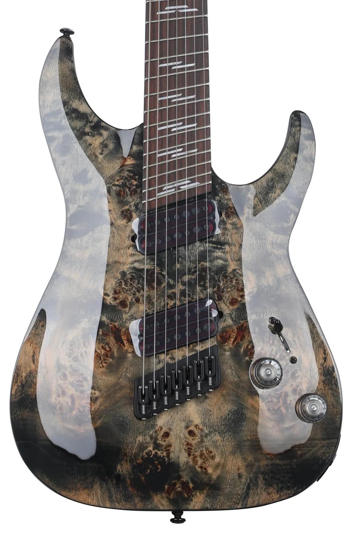 Schecter Omen Elite-7 Multiscale 7-string Electric Guitar - Charcoal with Mahogany Body & Humbuckers