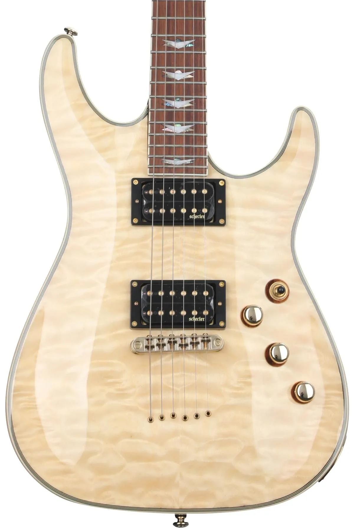 Schecter Omen Extreme-6 Electric Guitar - Natural, Maple Top, Rosewood Fingerboard, 2 Humbuckers