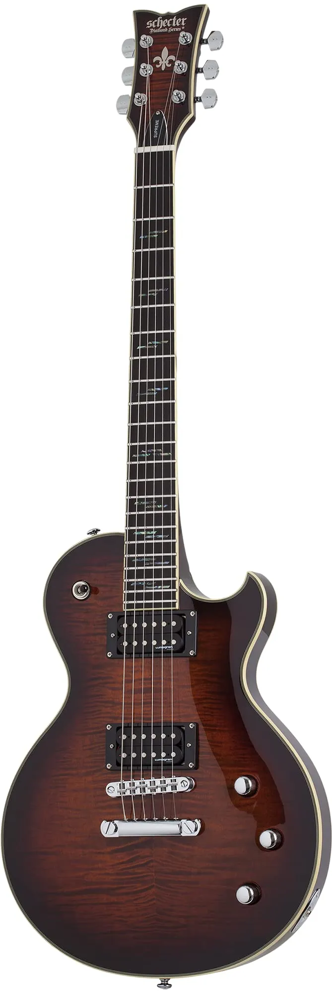 Schecter Solo-II Supreme Electric Guitar, 6-String, Ebony Fretboard, Cats Eye Black Burst Finish