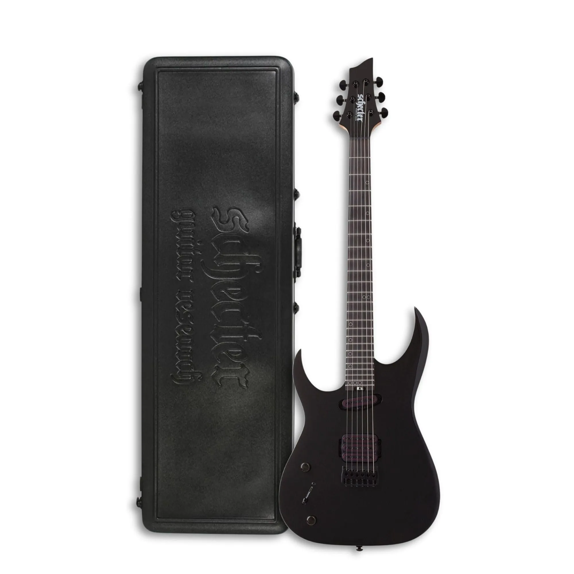 Schecter Sunset-6 Triad Left-Handed Electric Guitar Bundle in Gloss Black with Hardshell Case