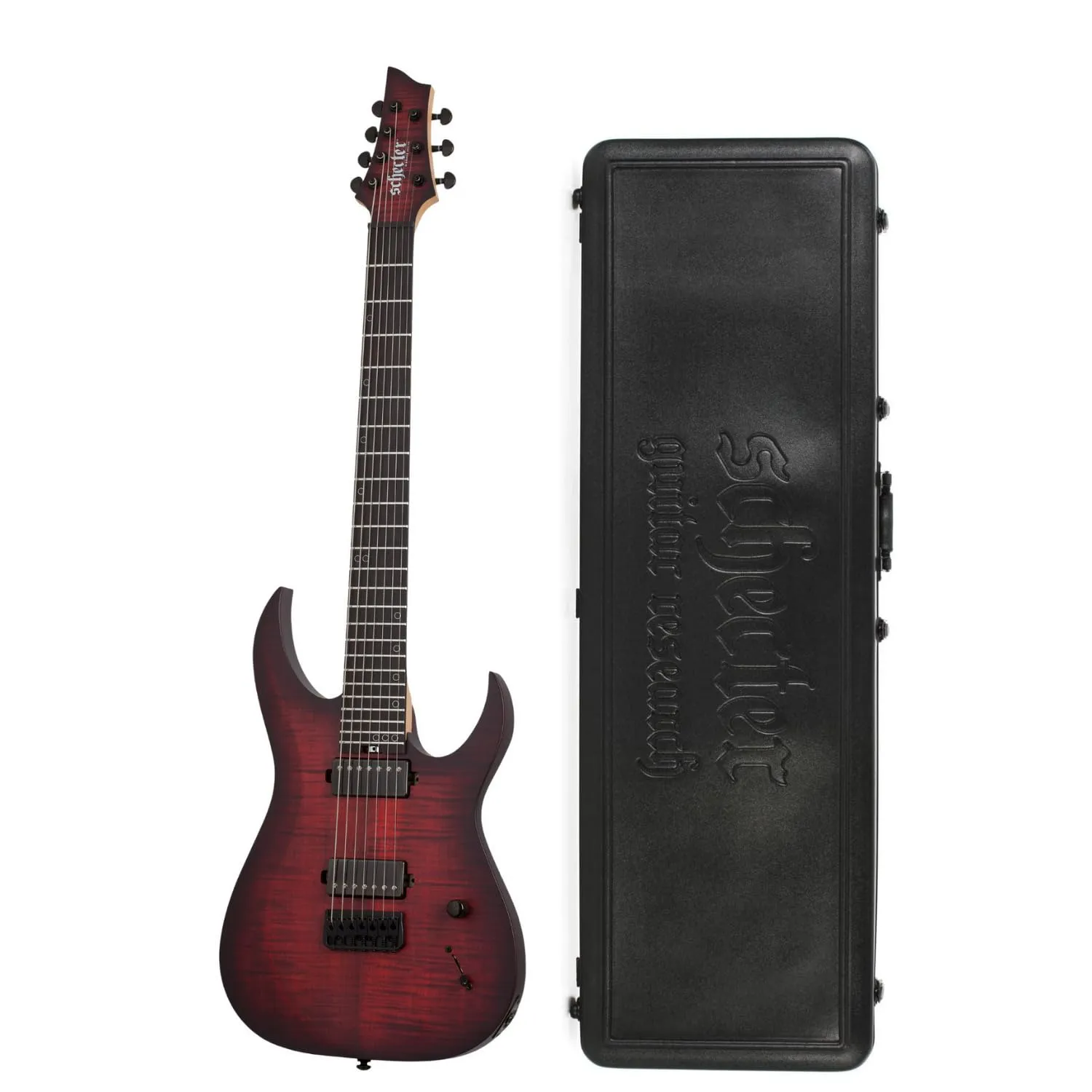 Schecter Sunset-7 Extreme 7-String Electric Guitar Right-Handed Scarlet Burst with Hard Case