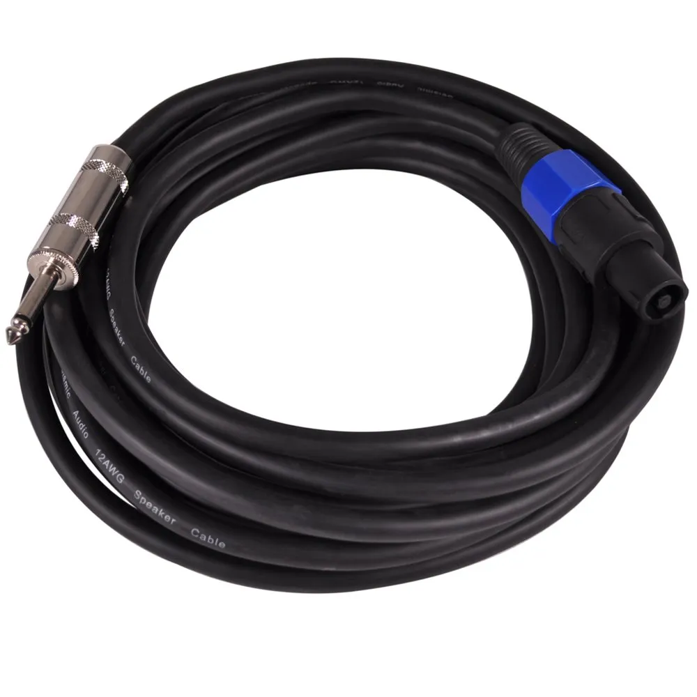 Seismic Audio SASPT12-25 Pro Audio Speakon to 1/4-Inch 12-Gauge 25-Feet Speaker Cable, Black