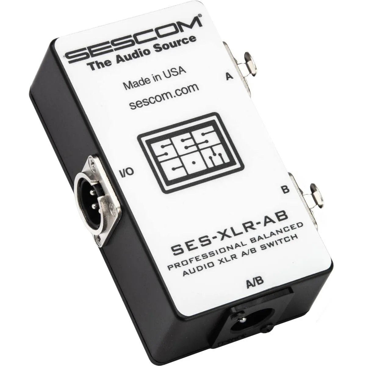 Sescom SES-XLR-AB Pro Grade XLR A/B Passive Switch with High-Quality Locking Connectors