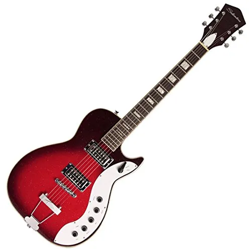 Silvertone Classic 1423-RSFB Electric Guitar Red/Silver Flake Burst with Duncan Designed Pickups