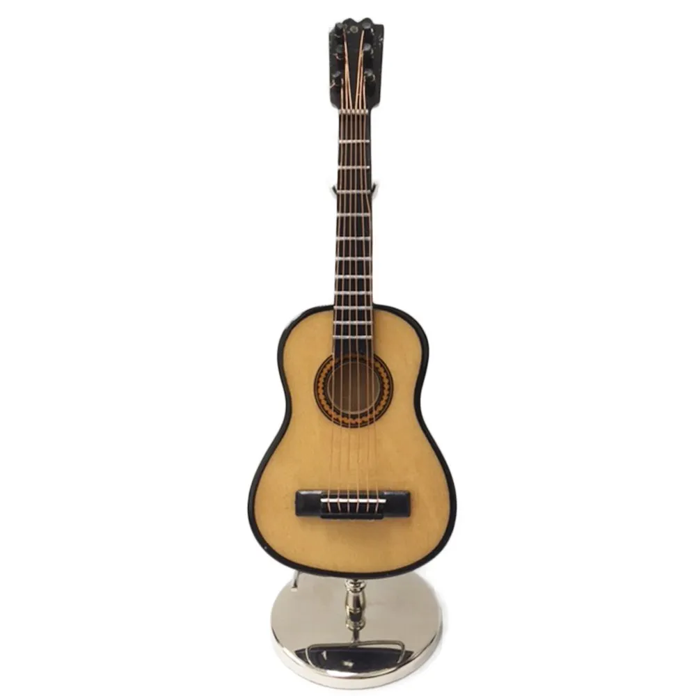 Sky New Mini Guitar Classic Natural Finish Acoustic 5-Inch Miniature Guitar with Stand