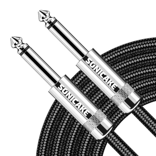 SONICAKE 20ft Guitar Cable for Electric Instruments, Low Noise, High Fidelity, Black