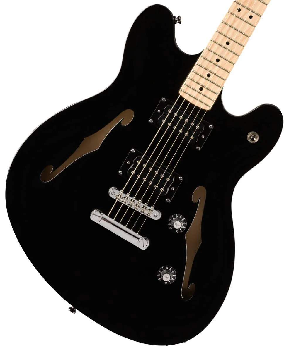 Squier Affinity Series Starcaster Electric Guitar, Full Size, Black, 2-Year Warranty