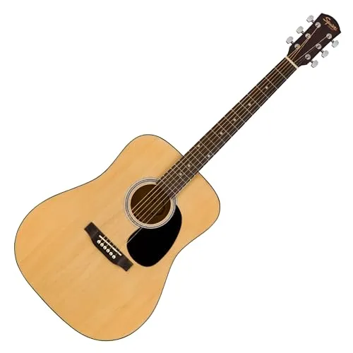 Squier by Fender SA-150 Dreadnought Acoustic Guitar, Mahogany Neck, Glossed Natural Finish