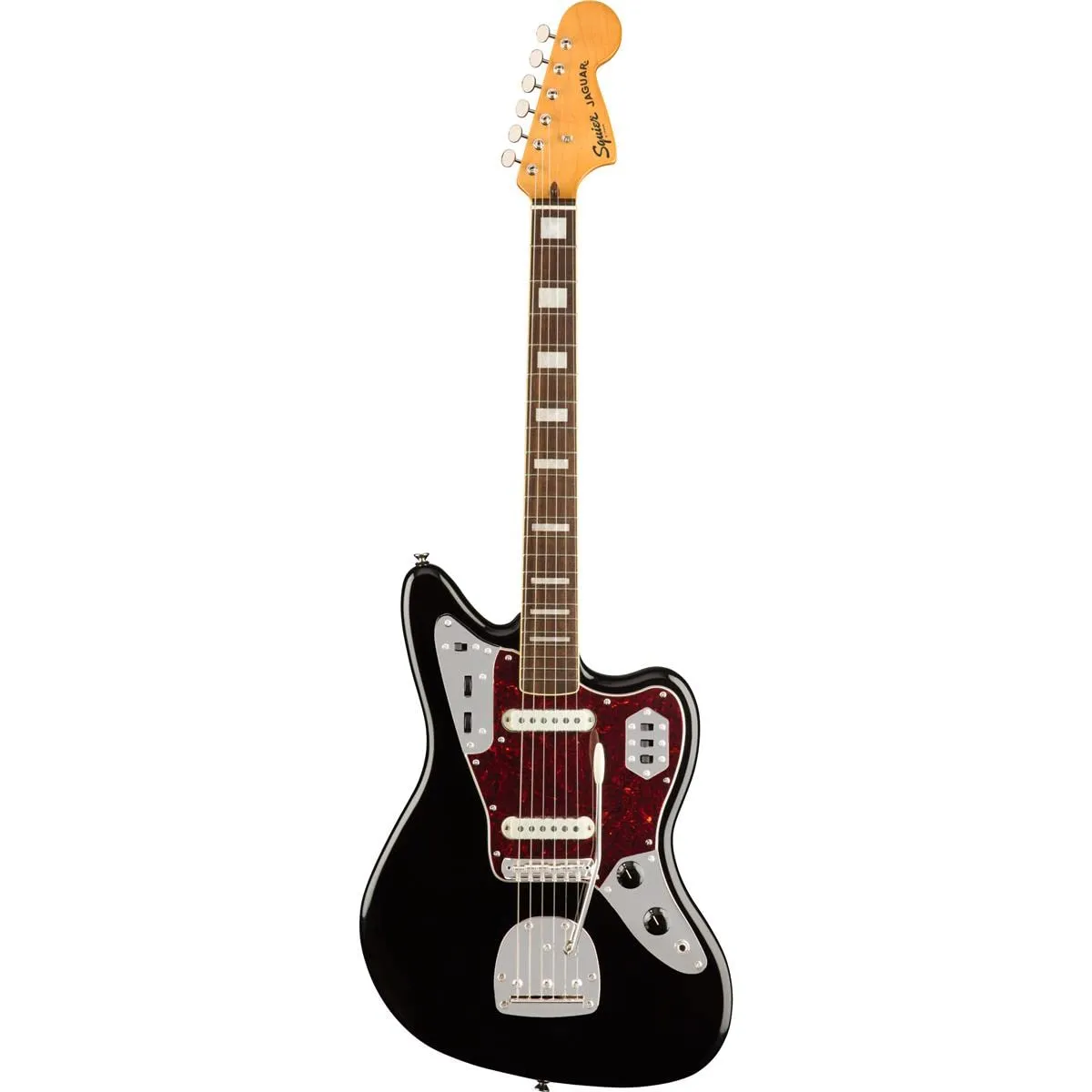 Squier Classic Vibe 70s Jaguar Electric Guitar - Black, 2-Year Warranty, Laurel Fingerboard