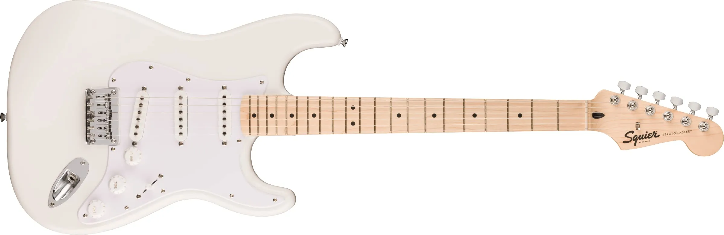 Squier Sonic Stratocaster HT Electric Guitar - Arctic White, Maple Fingerboard, 2-Year Warranty